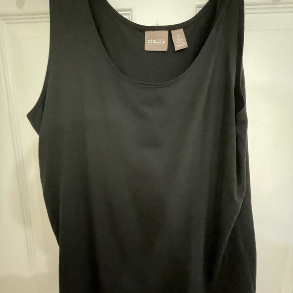 Chico's Black Tank Top with Scoop Neckline